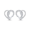 Thumbnail Image 2 of Diamond Looping Heart Stud Earrings 1/4 ct tw Sterling Silver
