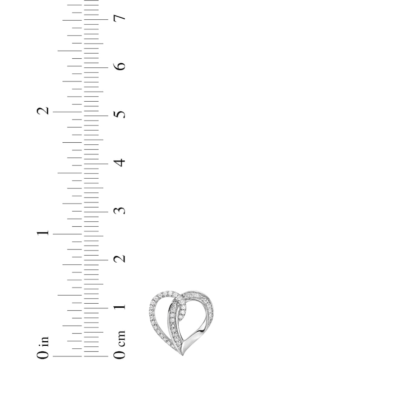 Main Image 3 of Diamond Looping Heart Stud Earrings 1/4 ct tw Sterling Silver