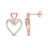 Thumbnail Image 0 of Diamond Double Heart Earrings 1/4 ct tw 10K Rose Gold