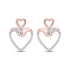 Thumbnail Image 1 of Diamond Double Heart Earrings 1/4 ct tw 10K Rose Gold
