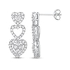 Thumbnail Image 1 of Diamond Heart Trio Drop Earrings 1 ct tw 10K White Gold