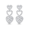 Thumbnail Image 2 of Diamond Heart Trio Drop Earrings 1 ct tw 10K White Gold