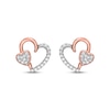 Thumbnail Image 2 of Diamond Two-Heart Stud Earrings 1/4 ct tw 10K Rose Gold