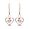 Thumbnail Image 2 of Diamond Infinity Heart Dangle Hoop Earrings 1/4 ct tw 10K Rose Gold