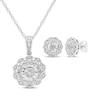 Thumbnail Image 1 of Diamond Flower Gift Set 1/10 ct tw Sterling Silver