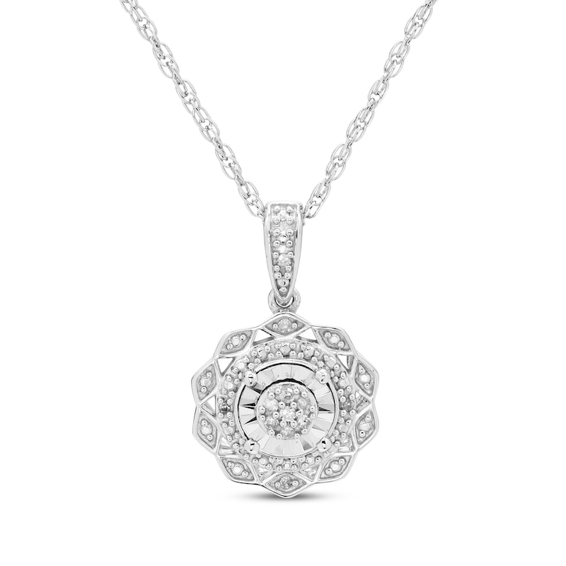 Main Image 2 of Diamond Flower Gift Set 1/10 ct tw Sterling Silver