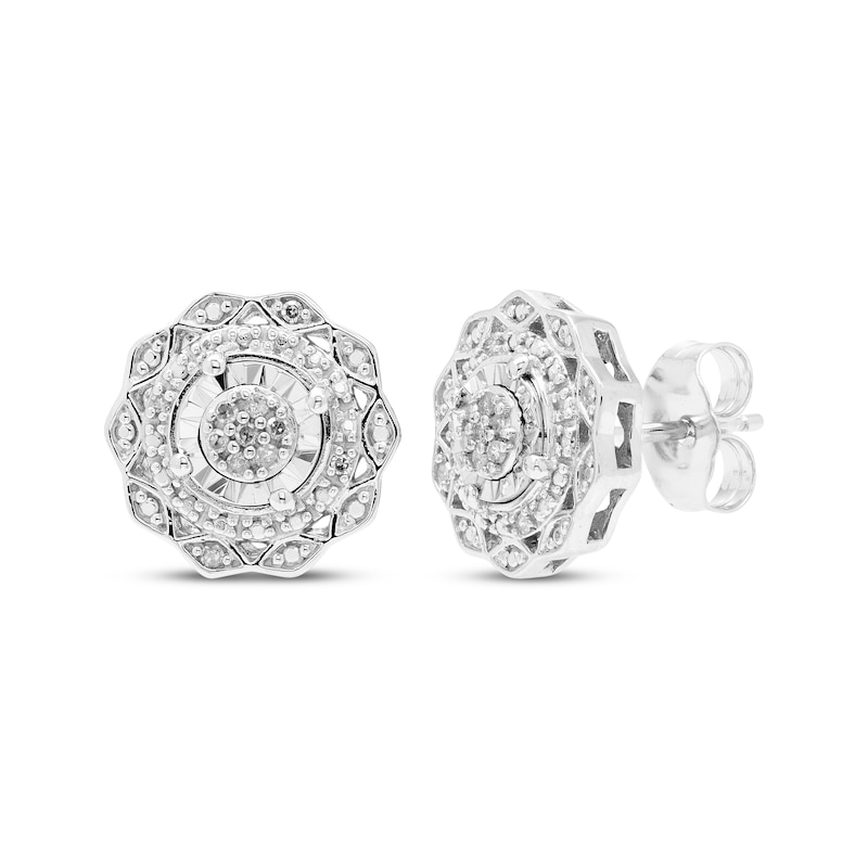 Main Image 3 of Diamond Flower Gift Set 1/10 ct tw Sterling Silver