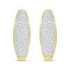 Thumbnail Image 2 of Multi-Diamond Center Cobblestone Hoop Earrings 1 ct tw 10K Yellow Gold