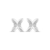 Thumbnail Image 2 of Baguette-Cut Diamond Butterfly Stud Earrings 1/20 ct tw 10K White Gold