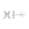 Thumbnail Image 3 of Baguette-Cut Diamond Butterfly Stud Earrings 1/20 ct tw 10K White Gold