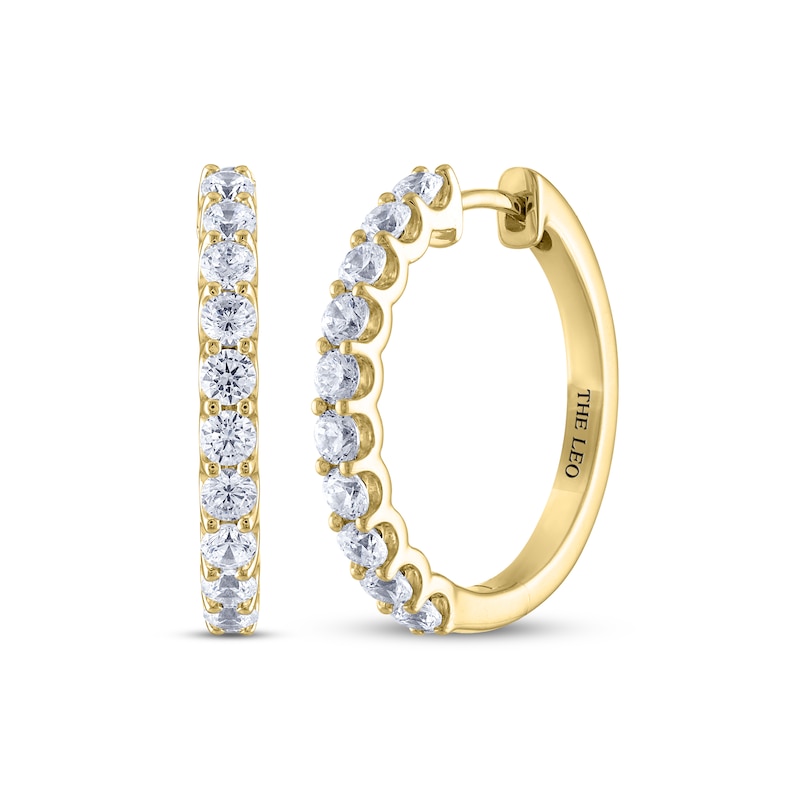 THE LEO Diamond Hoop Earrings 1 ct tw 14K Yellow Gold