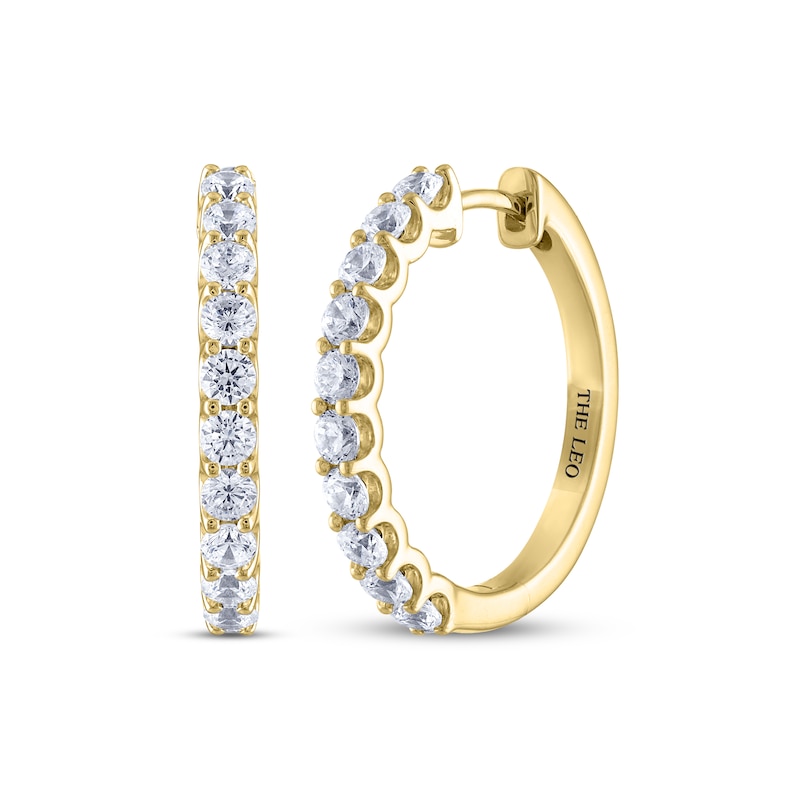 Main Image 1 of THE LEO Diamond Hoop Earrings 1 ct tw 14K Yellow Gold