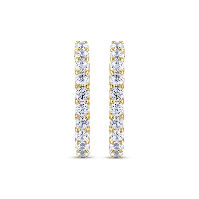 Main Image 2 of THE LEO Diamond Hoop Earrings 1 ct tw 14K Yellow Gold