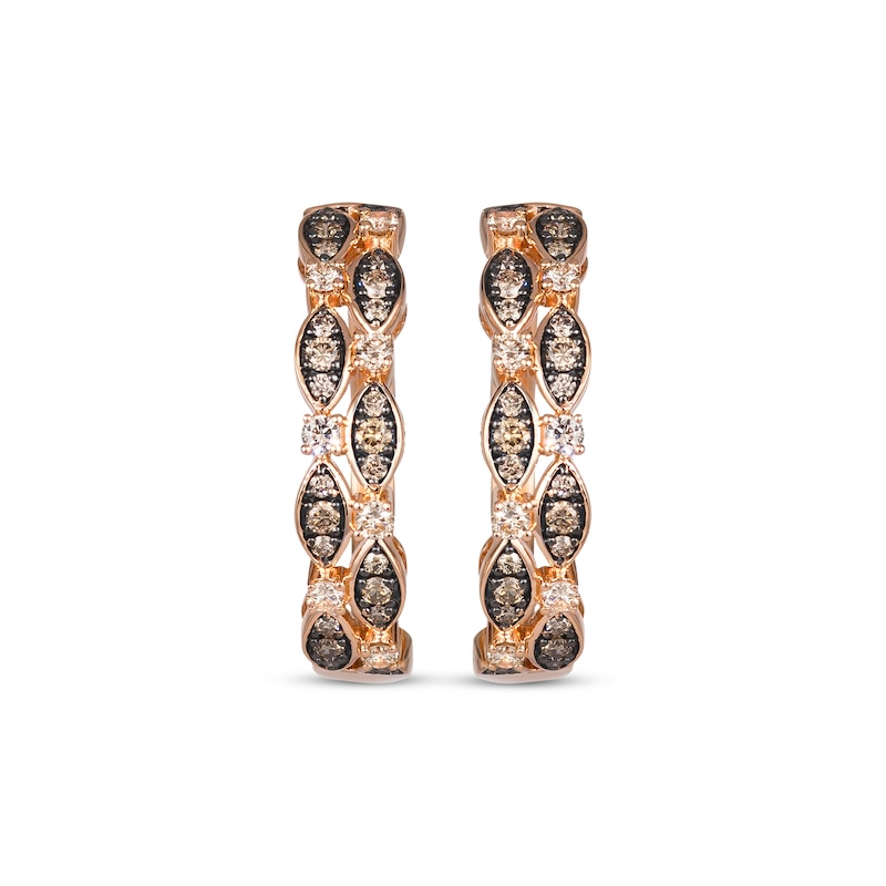 Main Image 2 of Le Vian Venetian Mosaic Diamond Hoop Earrings 7/8 ct tw 14K Strawberry Gold