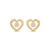 Thumbnail Image 2 of Diamond Rope Twist Heart Stud Earrings 1/15 ct tw 10K Yellow Gold