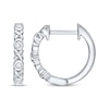 Thumbnail Image 3 of Diamond &quot;XO&quot; Huggie Hoop Earrings 1/10 ct tw Sterling Silver