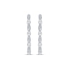Thumbnail Image 2 of Diamond Station Huggie Hoop Earrings 1/8 ct tw Sterling Silver