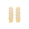 Thumbnail Image 2 of Diamond Twist Hoop Earrings 1/4 ct tw 10K Yellow Gold