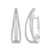 Thumbnail Image 0 of Unstoppable Love Diamond Split Double Hoop Earrings 1/4 ct tw 10K White Gold