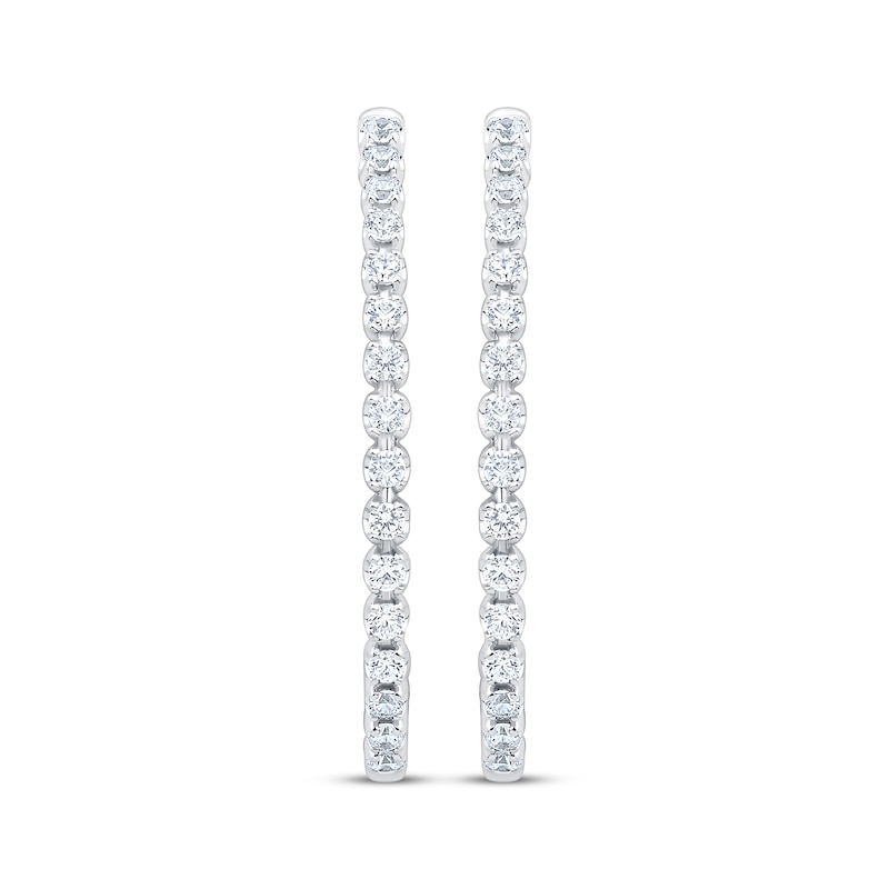 Main Image 2 of Unstoppable Love Diamond Double Hoop Earrings 1/2 ct tw 10K Two-Tone Gold