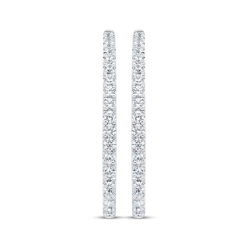 Unstoppable Love Diamond Double Hoop Earrings 1 ct tw 10K White Gold