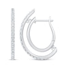 Thumbnail Image 2 of Unstoppable Love Diamond Double Hoop Earrings 1 ct tw 10K White Gold