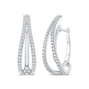 Thumbnail Image 1 of Unstoppable Love Diamond Split Double Hoop Earrings 1 ct tw 10K White Gold