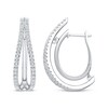 Thumbnail Image 3 of Unstoppable Love Diamond Split Double Hoop Earrings 1 ct tw 10K White Gold