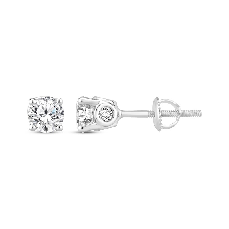 Main Image 1 of Diamond Stud Earrings 10K White Gold 1 ct tw (J/I3)