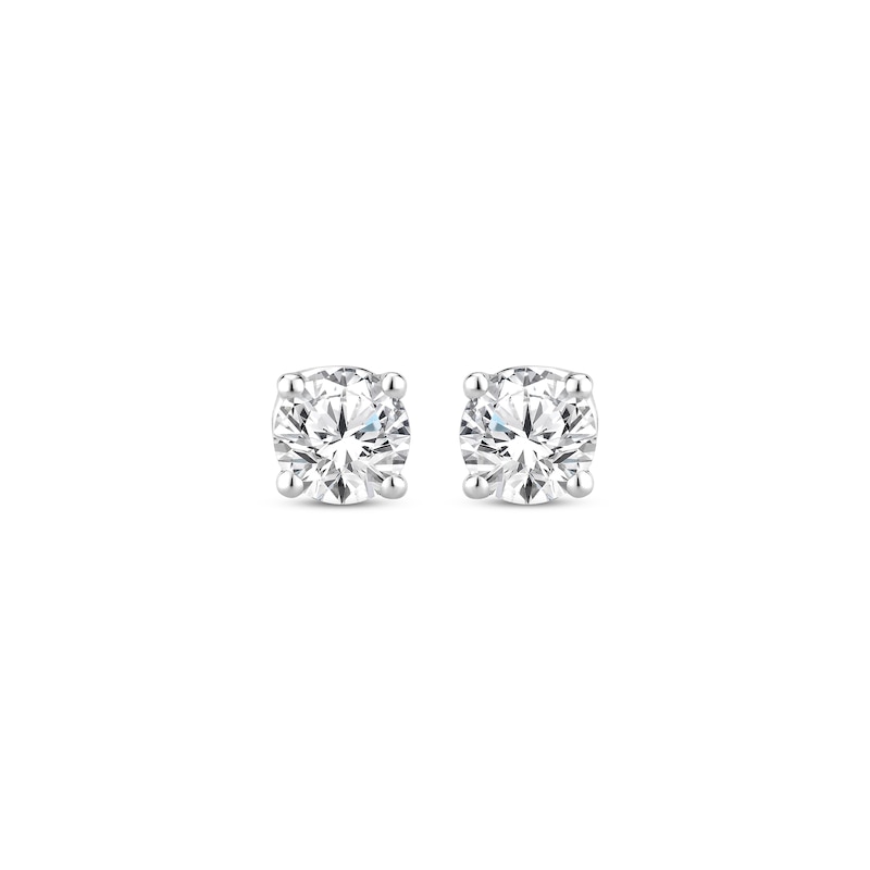Main Image 2 of Diamond Stud Earrings 10K White Gold 1 ct tw (J/I3)