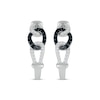 Thumbnail Image 2 of Black & White Diamond Linked J-Hoop Earrings 1/4 ct tw Sterling Silver