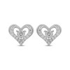Thumbnail Image 2 of Diamond Open Heart Stud Earrings 1 ct tw 10K White Gold