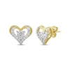 Thumbnail Image 1 of Diamond Open Heart Stud Earrings 1/2 ct tw 10K Yellow Gold