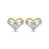 Thumbnail Image 2 of Diamond Open Heart Stud Earrings 1/2 ct tw 10K Yellow Gold