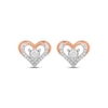 Thumbnail Image 2 of Diamond Open Heart Stud Earrings 1/4 ct tw 10K Rose Gold