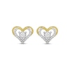 Thumbnail Image 2 of Diamond Open Heart Stud Earrings 1/4 ct tw 10K Yellow Gold