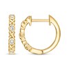 Thumbnail Image 3 of Diamond &quot;XO&quot; Huggie Hoop Earrings 1/10 ct tw 10K Yellow Gold