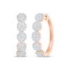 Thumbnail Image 1 of Diamond Halos Hoop Earrings 1 ct tw 10K Rose Gold