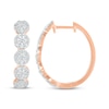 Thumbnail Image 3 of Diamond Halos Hoop Earrings 1 ct tw 10K Rose Gold