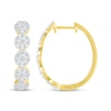 Thumbnail Image 3 of Diamond Halos Hoop Earrings 1 ct tw 10K Yellow Gold
