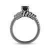 Thumbnail Image 3 of Ink & Ice Round-Cut Black & White Diamond Bridal Set 1-7/8 ct tw Black Rhodium-Plated 14K White Gold