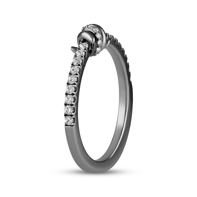 Main Image 9 of Ink & Ice Diamond Twist Wedding Band 1/4 ct tw Black Rhodium-Plated 14K White Gold