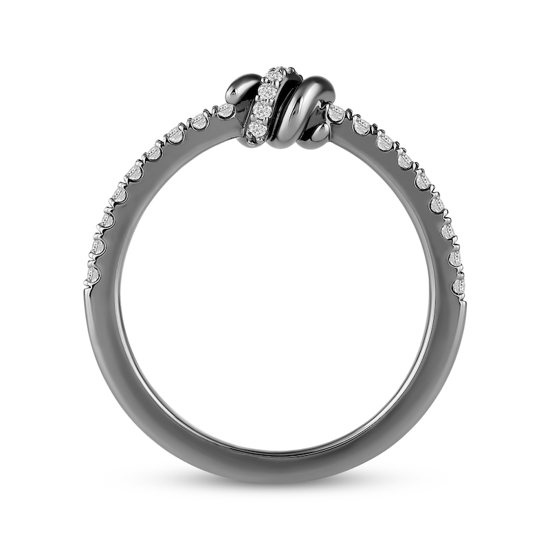 Main Image 10 of Ink & Ice Diamond Twist Wedding Band 1/4 ct tw Black Rhodium-Plated 14K White Gold
