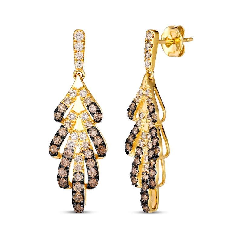 Main Image 1 of Le Vian Ombré Diamond Drop Earrings 1-1/2 ct tw 14K Honey Gold