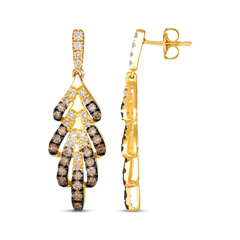 Main Image 3 of Le Vian Ombré Diamond Drop Earrings 1-1/2 ct tw 14K Honey Gold