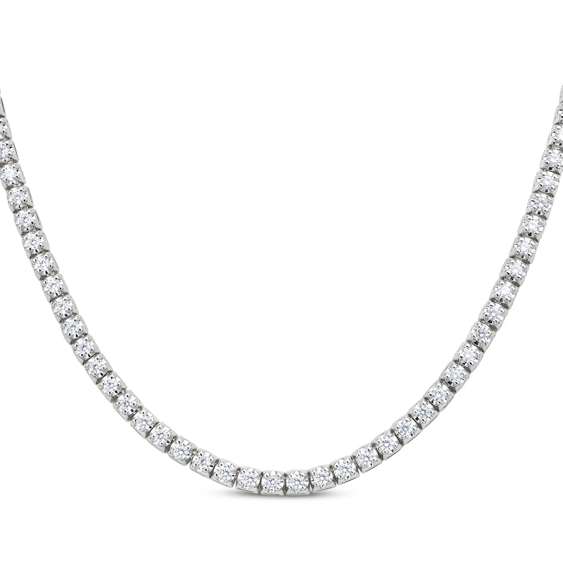 Main Image 2 of Men's KAY Lab-Grown Diamonds Tennis Necklace 8 ct tw 10K White Gold 20&quot;