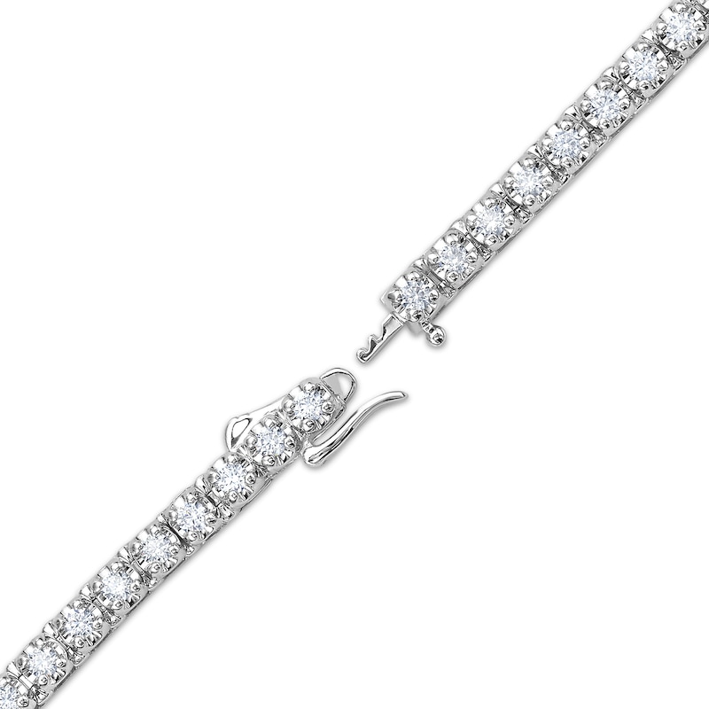 Main Image 3 of Men's KAY Lab-Grown Diamonds Tennis Necklace 8 ct tw 10K White Gold 20&quot;