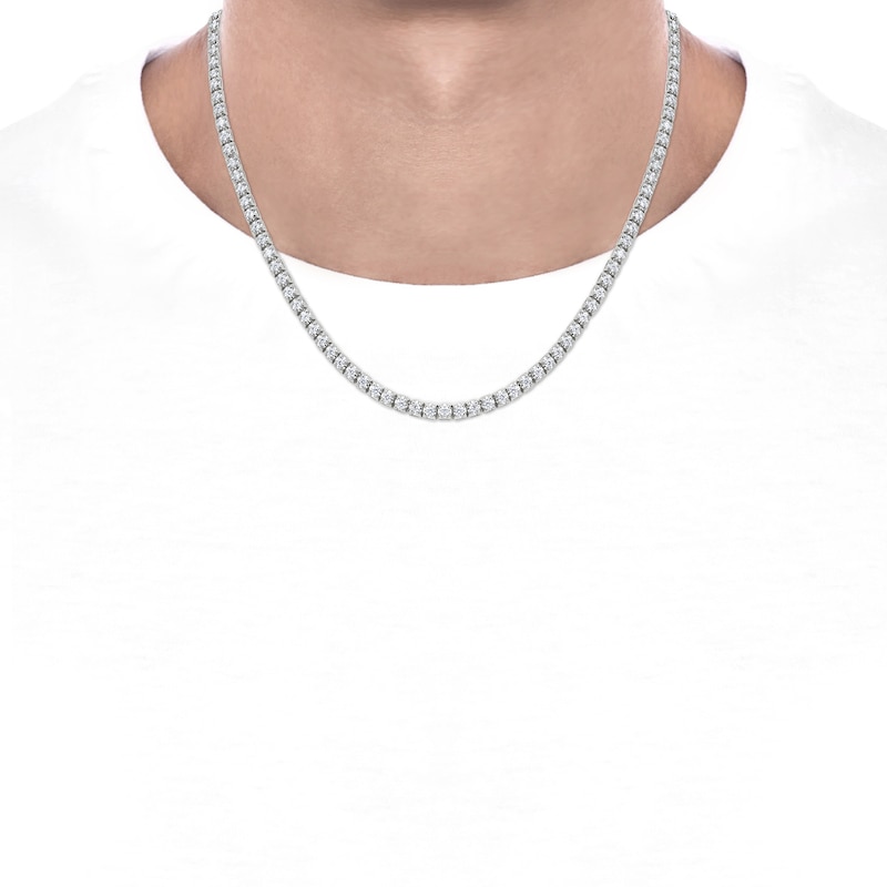 Main Image 4 of Men's KAY Lab-Grown Diamonds Tennis Necklace 8 ct tw 10K White Gold 20&quot;