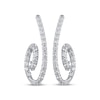 Thumbnail Image 2 of Diamond Inside-Out Spiral Swirl Earrings 3/4 ct tw 10K White Gold