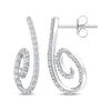 Thumbnail Image 3 of Diamond Inside-Out Spiral Swirl Earrings 3/4 ct tw 10K White Gold